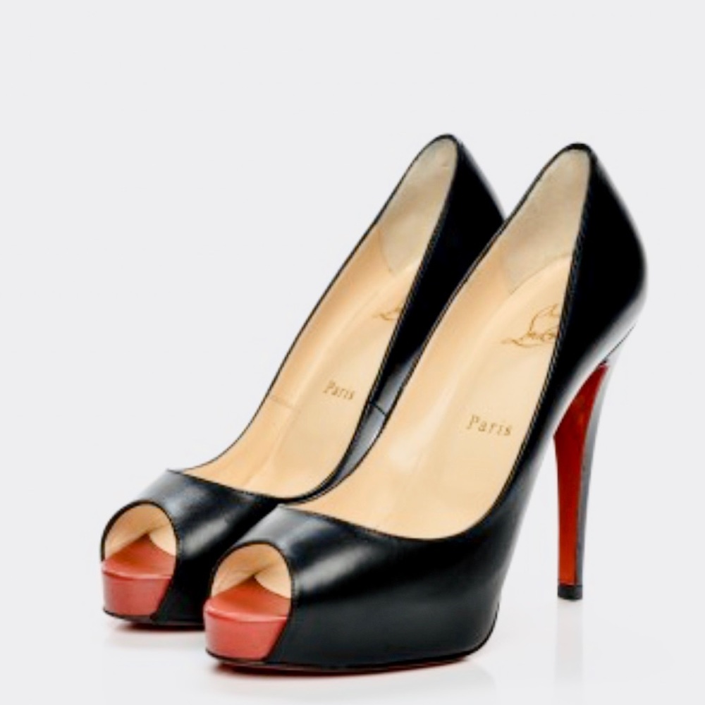 CHRISTIAN LOUBOUTIN-Very Prive 120 Black Peep Toe